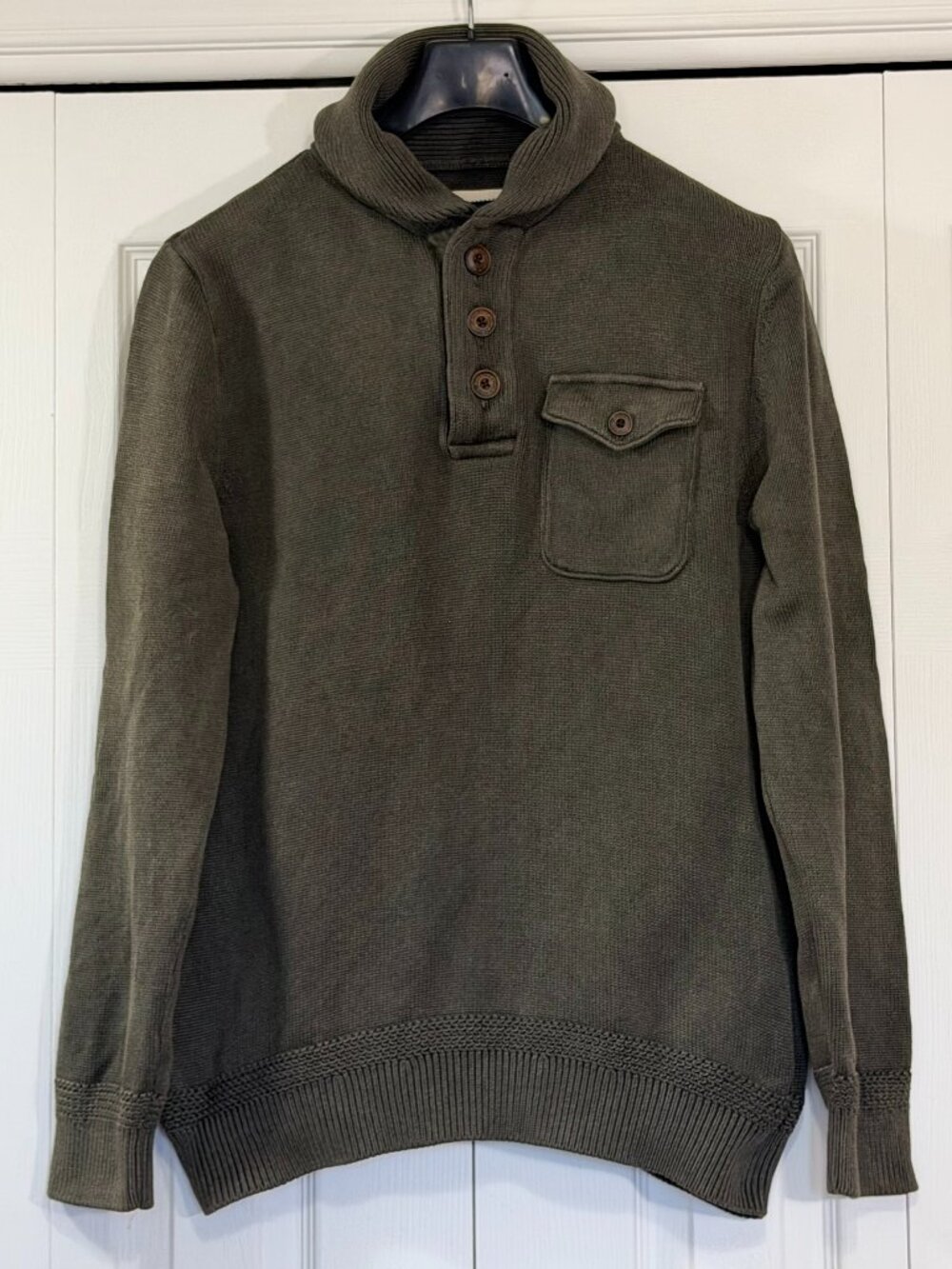 Abercrombie & Fitch 1892 Button-Front Shawl Collar Sweater